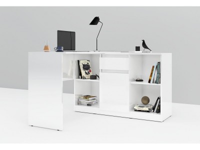 Αρθρωτό γραφείο Apolo 2 (λευκό στιλπνό)